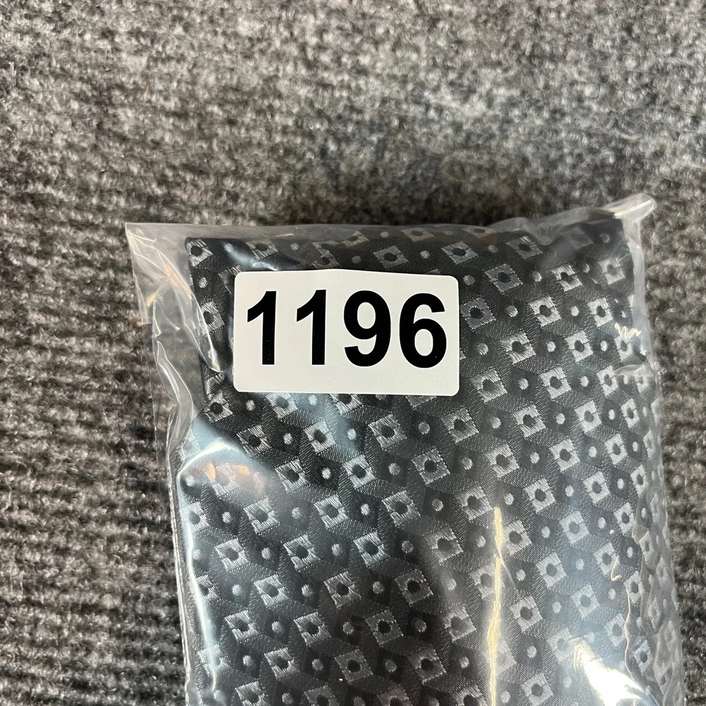 Kenneth Cole New York Mens Silk Tie Black Grey Geometric Diamond Pattern USA